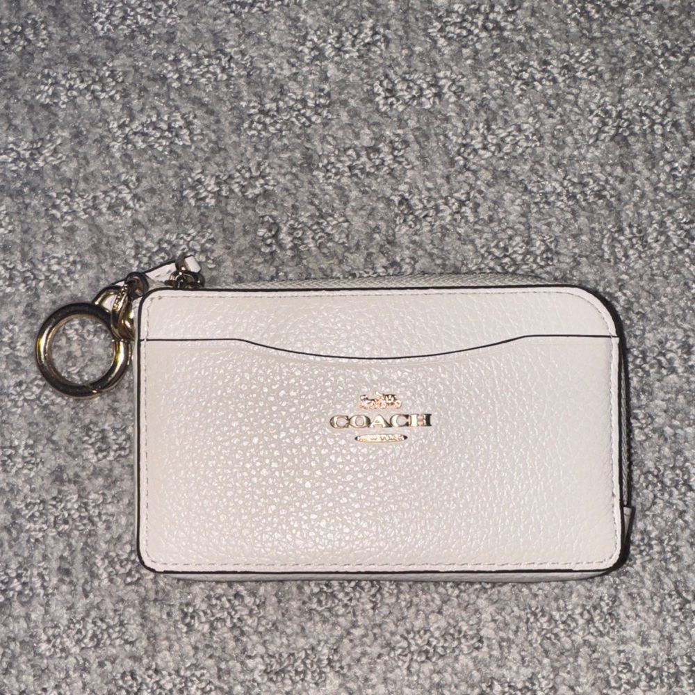 Coach Ivory Leather Keychain Pouch